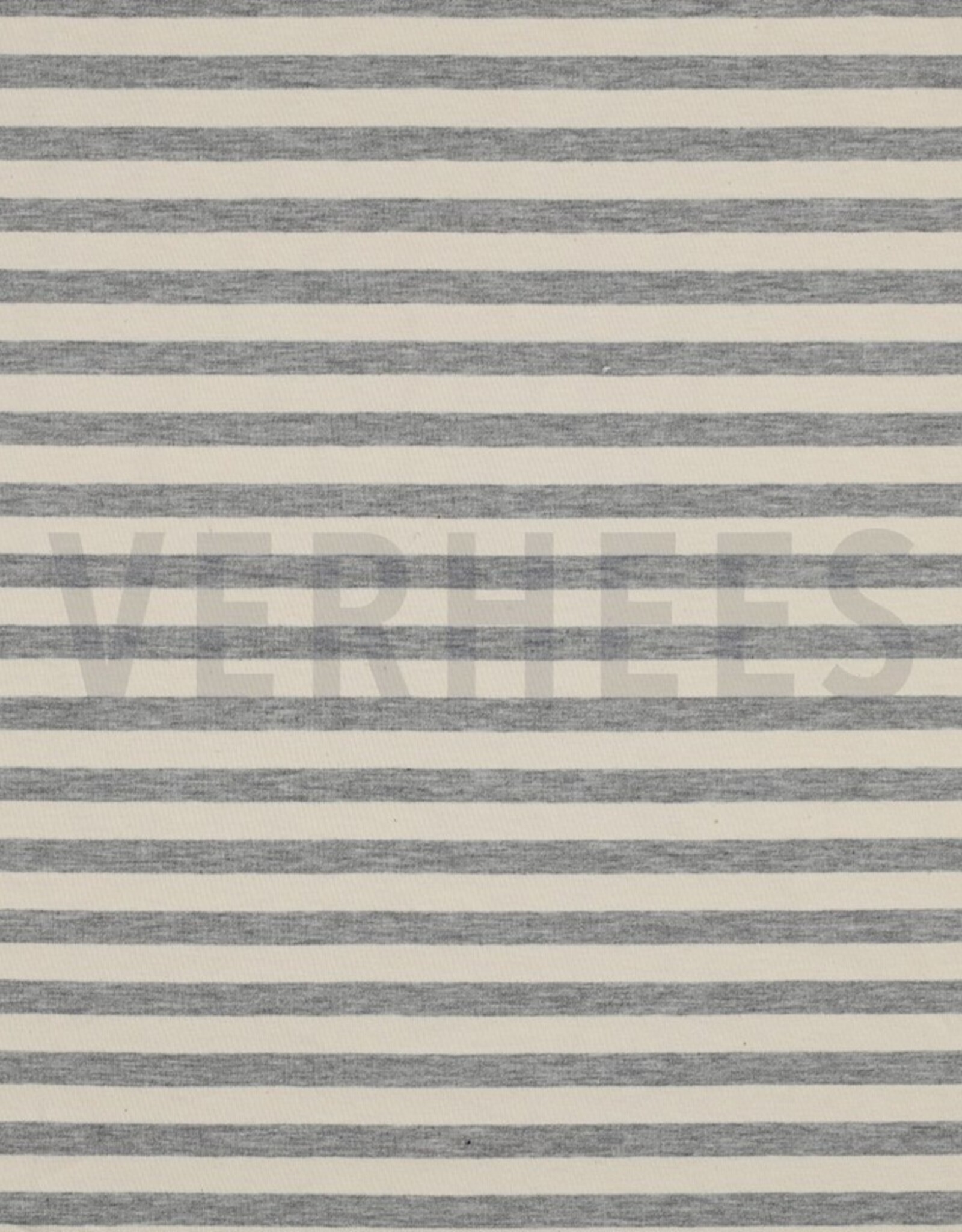 Jersey strepen lichtgrijs melange/ ecru