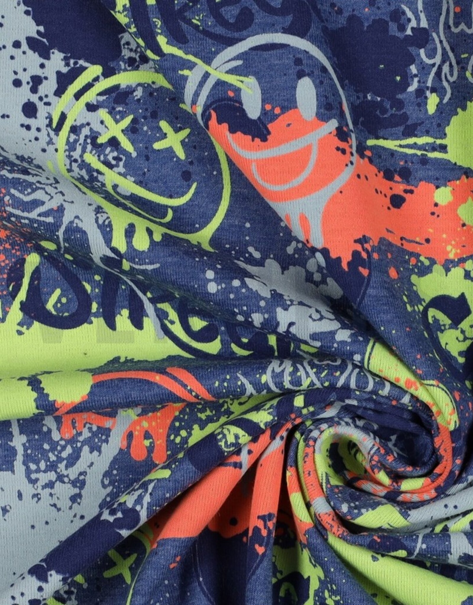 Jersey neon graffiti melange navy