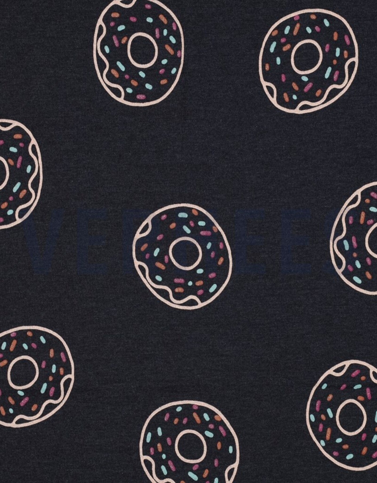 Jersey glitter donuts melange indigo