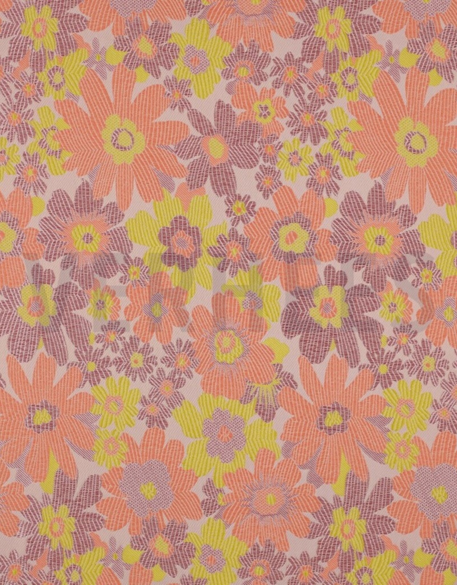 Jacquard bloemen licht roze
