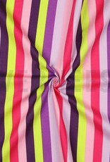 Katoen poplin zomer strepen purple- neon
