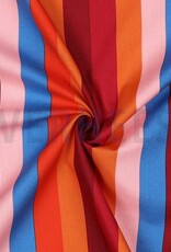 Katoen poplin zomer strepen bordeaux