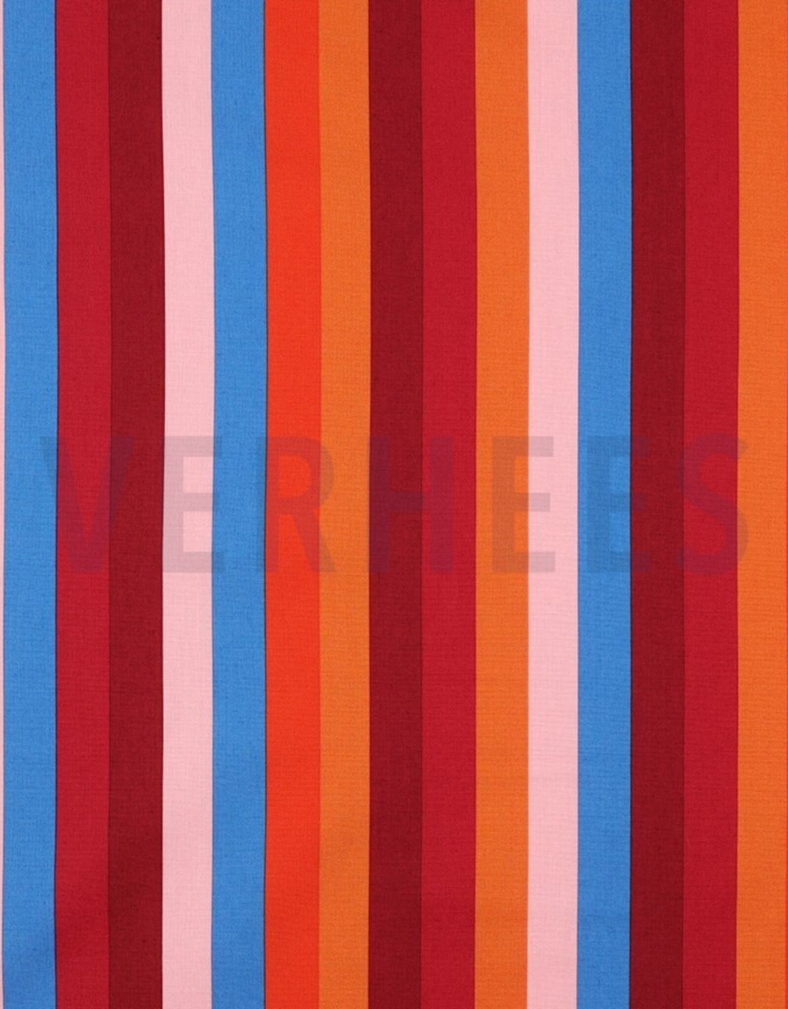 Katoen poplin zomer strepen bordeaux