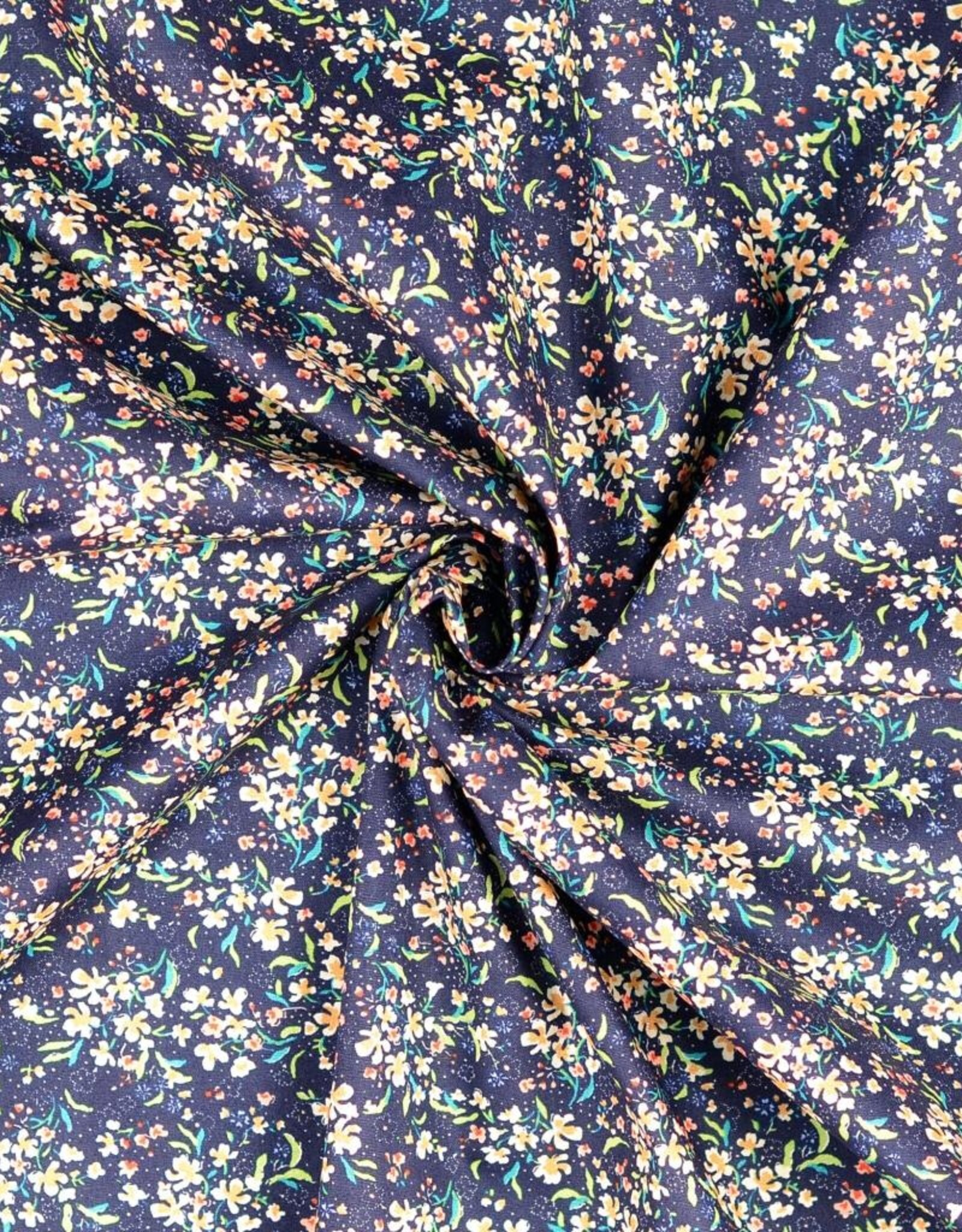 Katoen poplin klein design navy