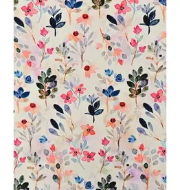 Stoffenschuur selectie Canvas digital print flowers ecru