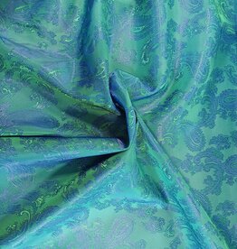 Voering bedrukt paisley Blauw, groen