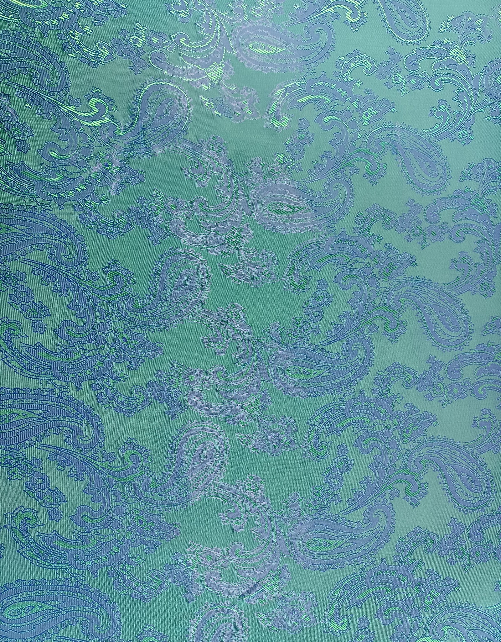 Voering bedrukt paisley Blauw, groen