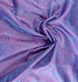 Voering bedrukt paisley Blauw, paars