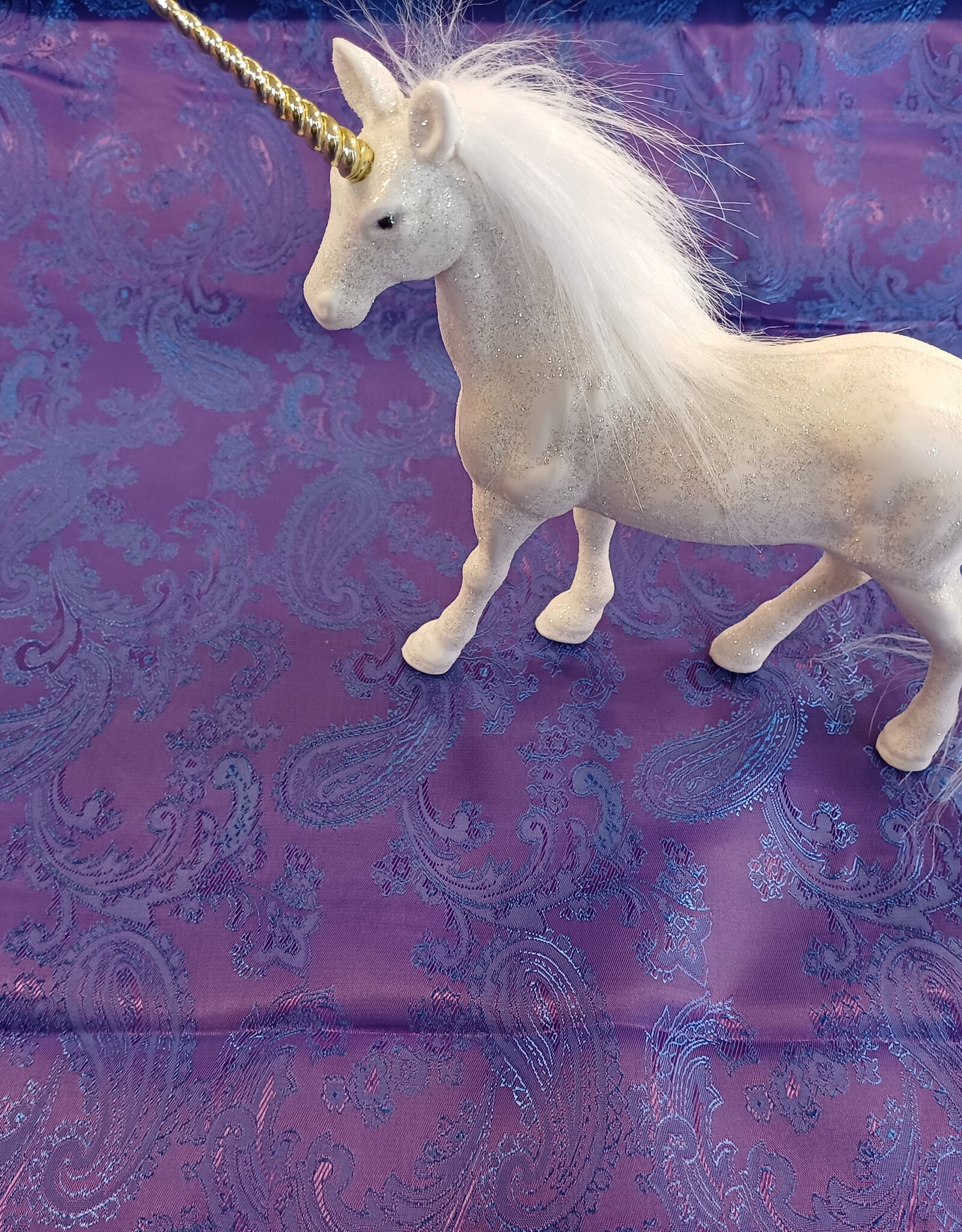 Voering bedrukt paisley Blauw, paars