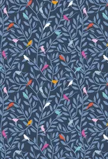 Stoffenschuur selectie Katoen poplin Little bird blauw