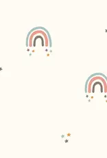 Katoen poplin Regenboog wit Katoen poplin Regenboog wit