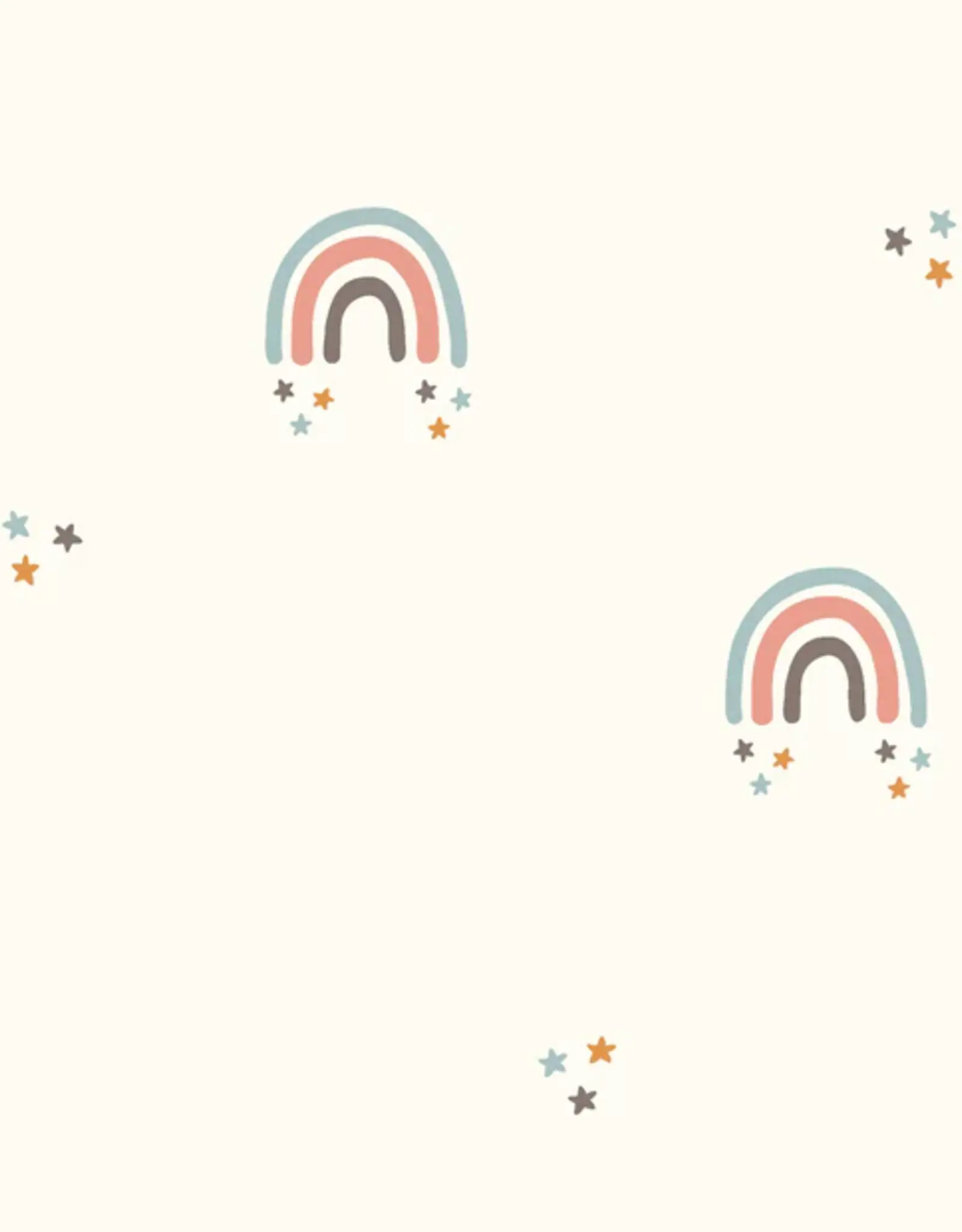 Katoen poplin Regenboog wit