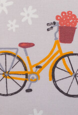 swafing Gecoat katoen fietsen met bloemenmandje