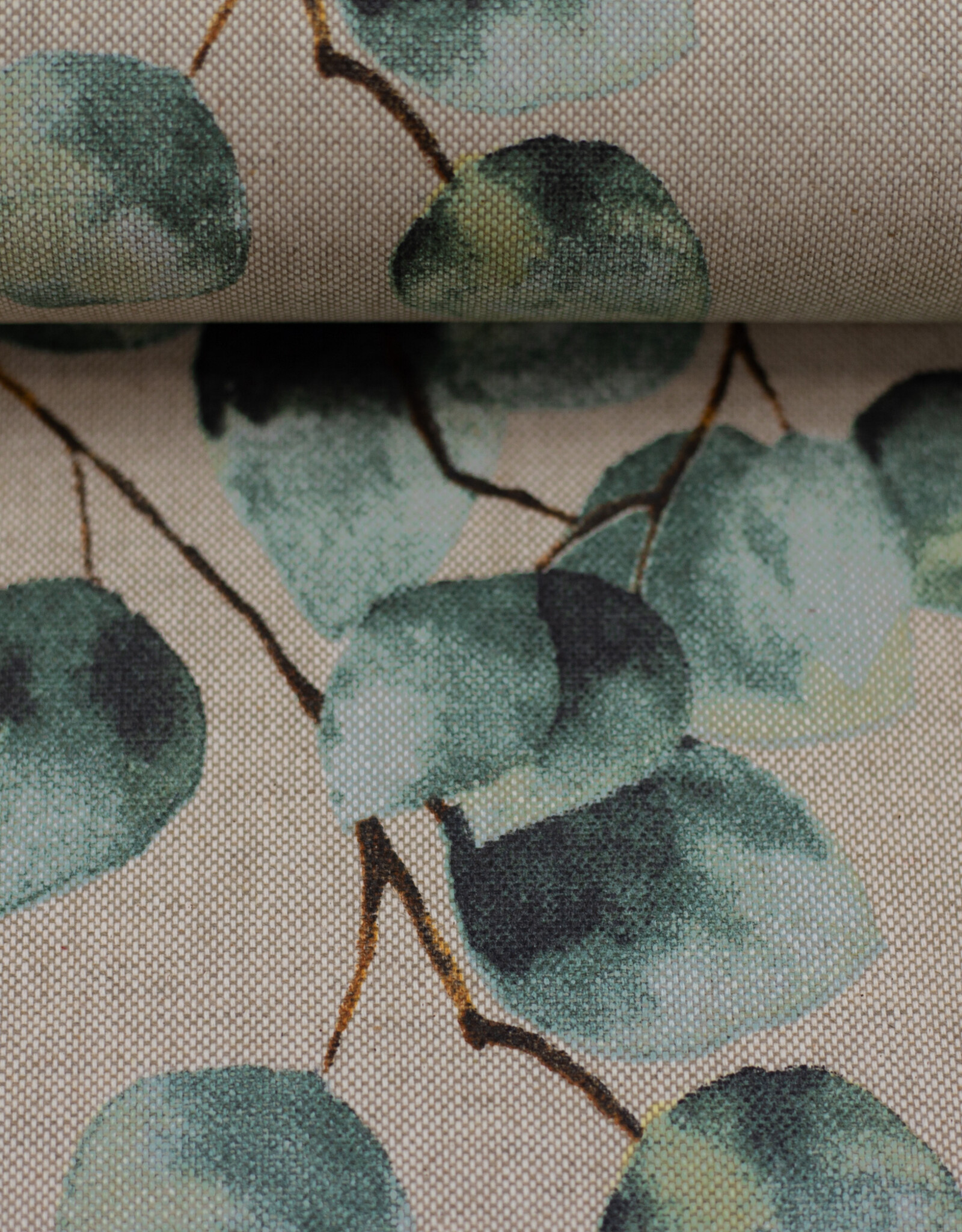 Gecoat katoen Eucalyptus beige