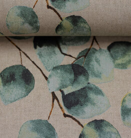 Gecoat katoen Eucalyptus beige