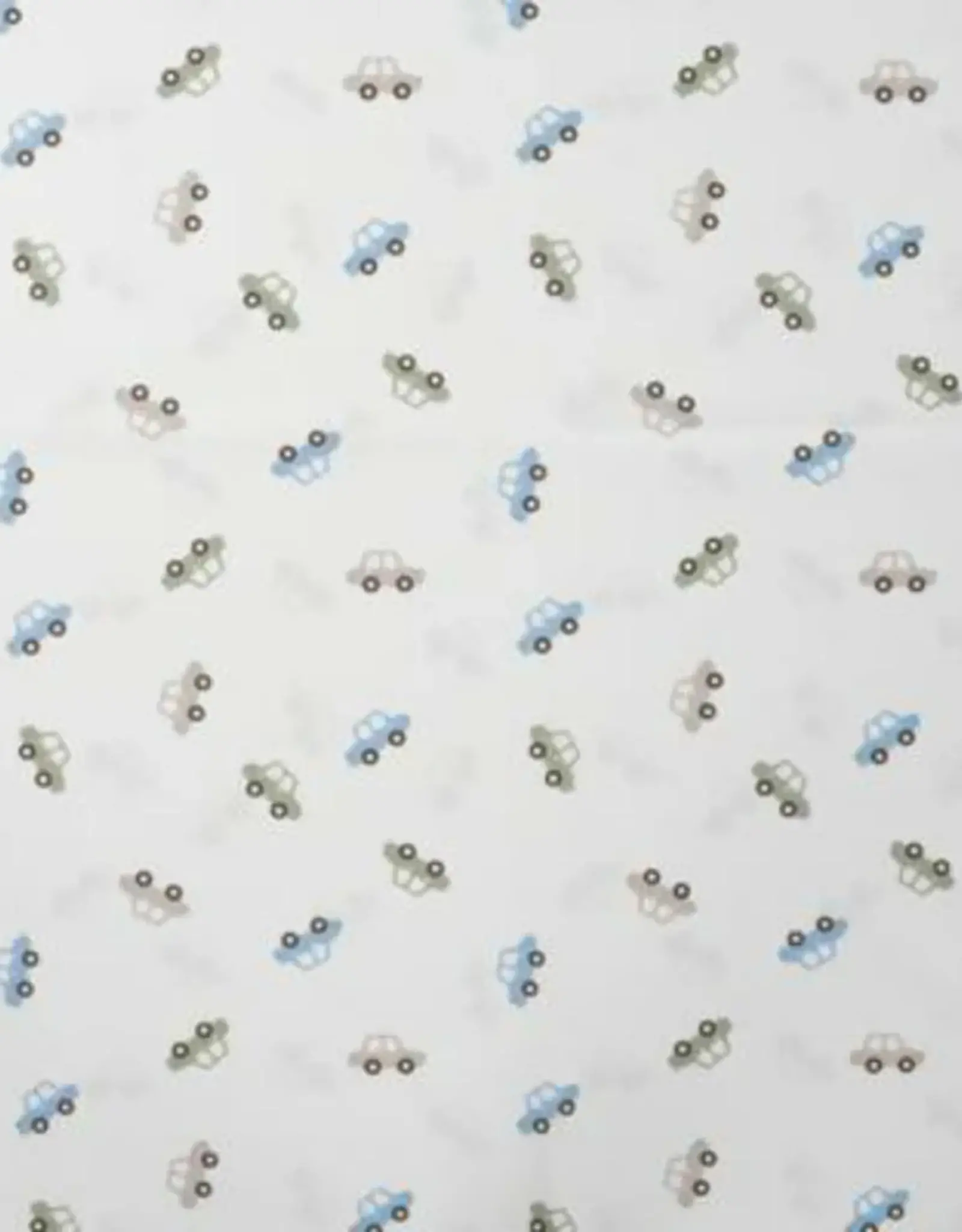 Katoen poplin  autootjes wit