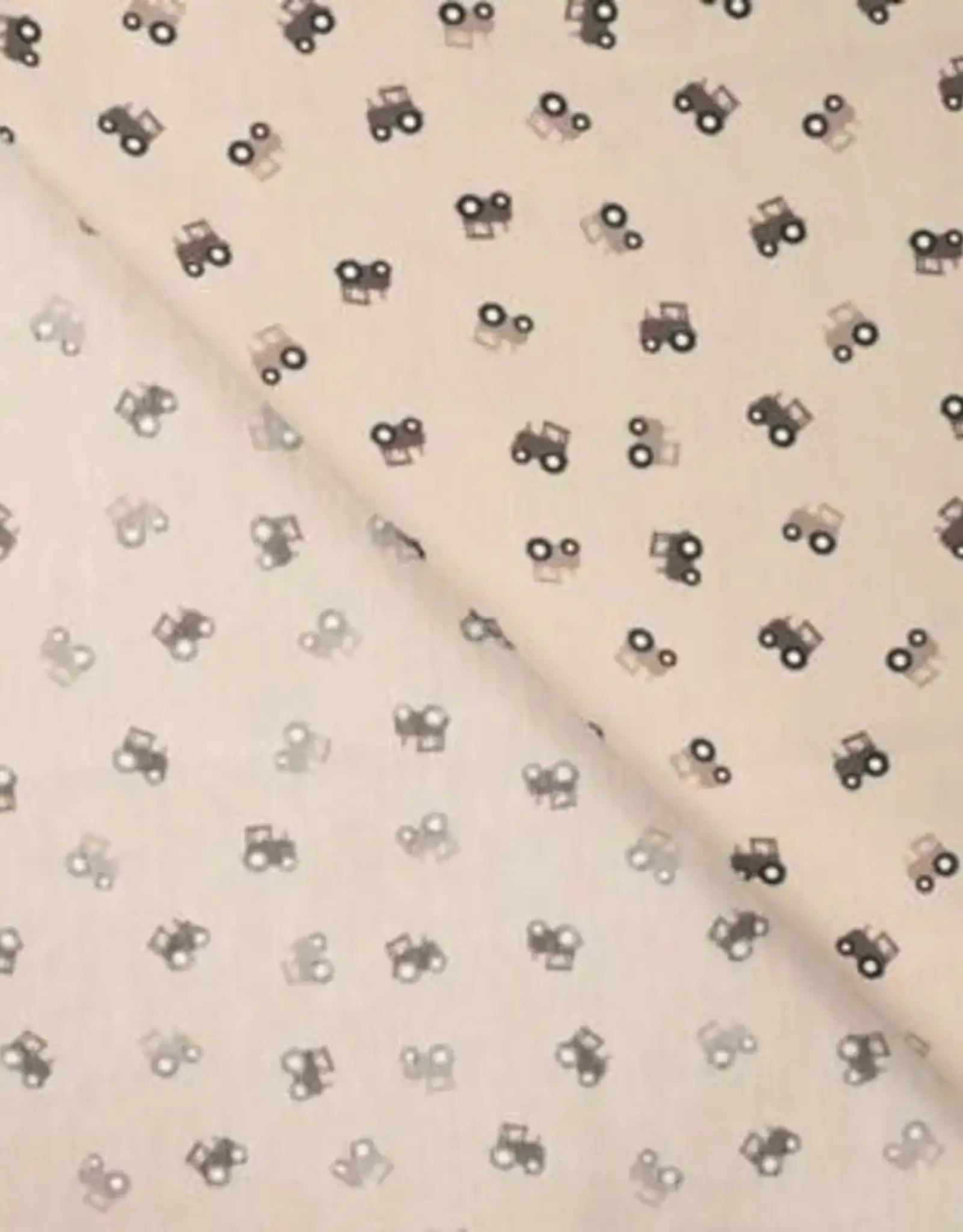 Katoen poplin  tractors beige