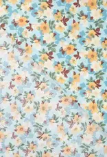 Katoen poplin  romantische bloem licht blauw Katoen poplin  romantische bloem licht blauw