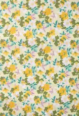 Katoen poplin  romantische bloem licht geel Katoen poplin  romantische bloem licht geel