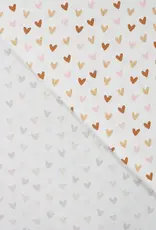 Stoffenschuur selectie Jersey katoen glitter hearts offwhite