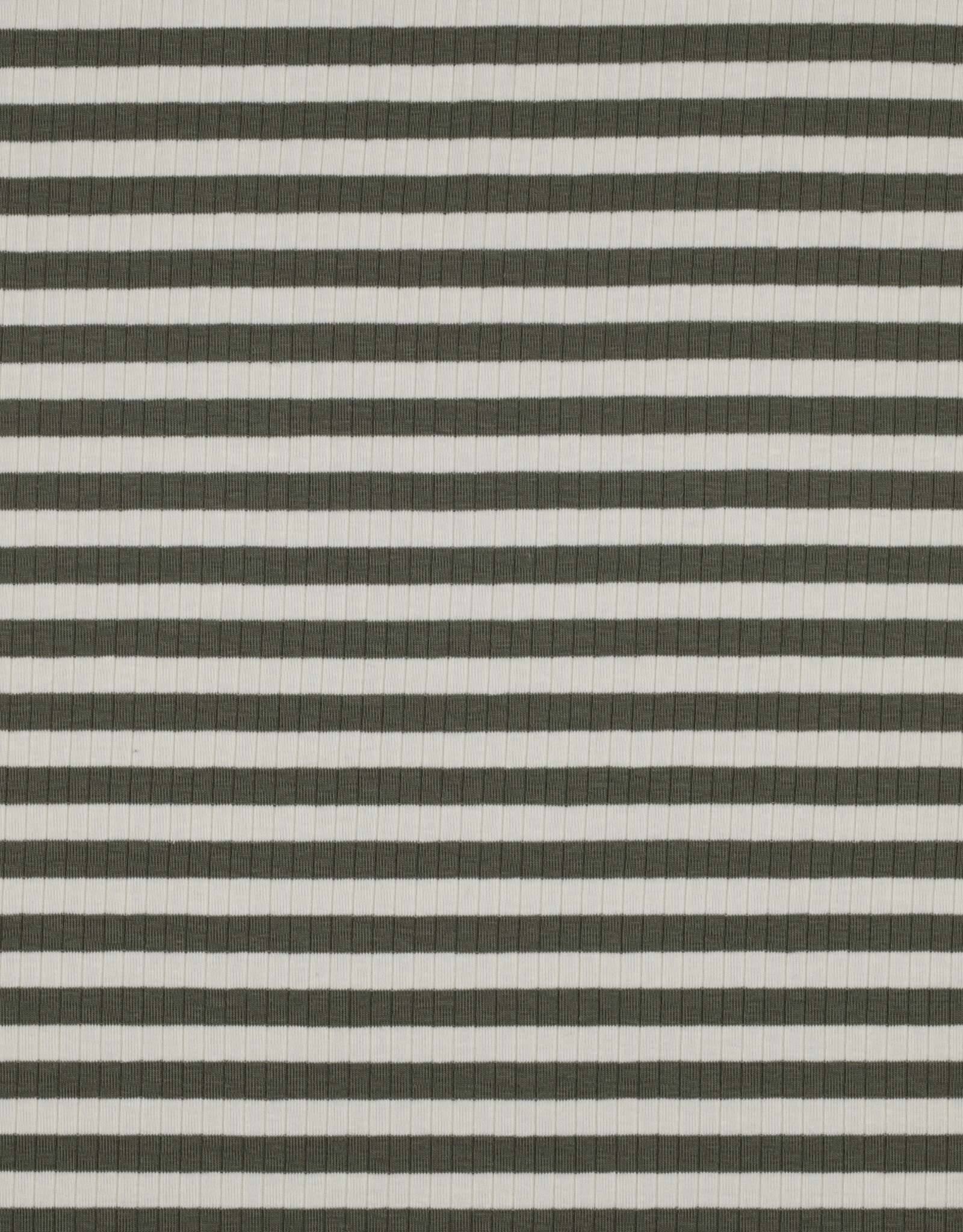 Rib tricot strepen pickle/ ecru