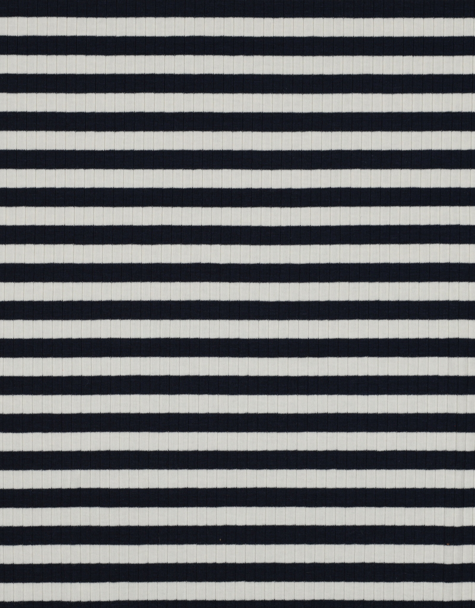 Rib tricot strepen navy/ecru