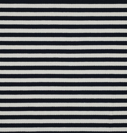 Rib tricot strepen navy/ecru