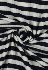 Rib tricot strepen navy/ecru Rib tricot strepen navy/ecru