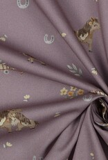 Fijne poplin horses lavendel Fijne poplin horses lavendel