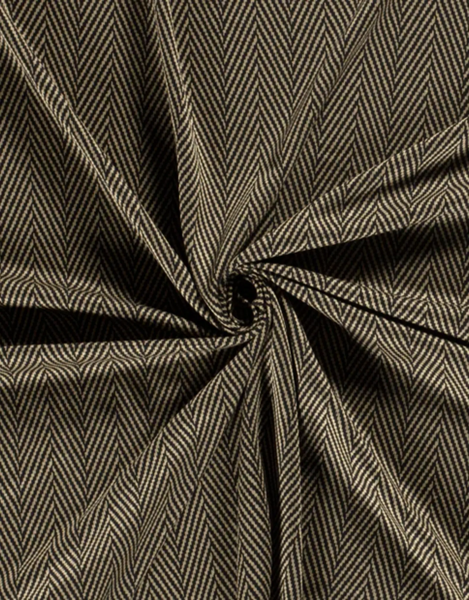 Poly viscose jersey strepen beige