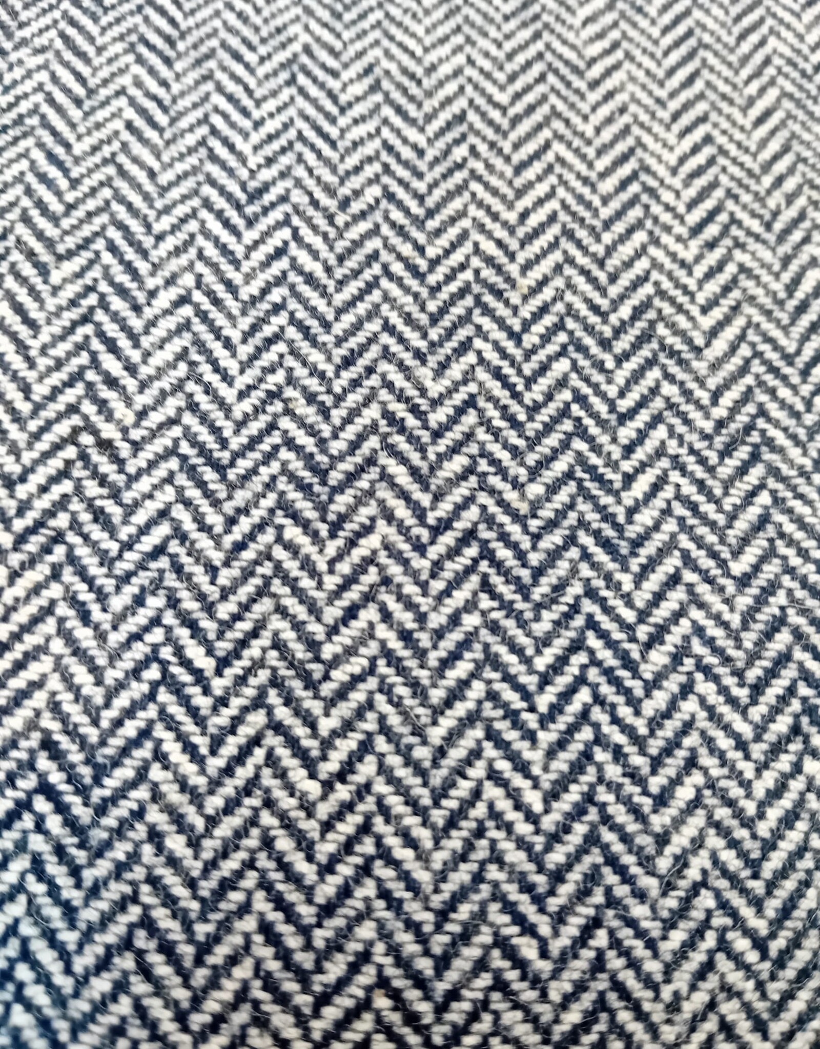 Tweed visgraat marine - ecru