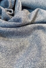 Tweed visgraat marine - ecru Tweed visgraat marine - ecru