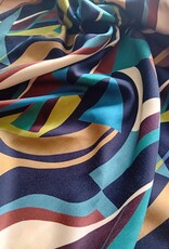 Viscose satijn abstract herfstkleuren Viscose satijn abstract herfstkleuren