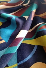 Viscose satijn abstract herfstkleuren Viscose satijn abstract herfstkleuren
