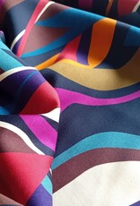 Viscose satijn abstract rood- lila Viscose satijn abstract rood- lila