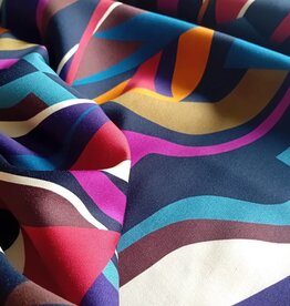 Viscose satijn abstract rood- lila
