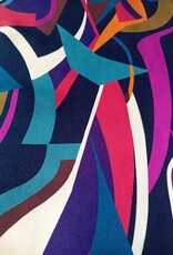 Viscose satijn abstract rood- lila Viscose satijn abstract rood- lila