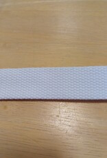 Tassenband  keperband 25mm wit Tassenband  keperband 25mm wit