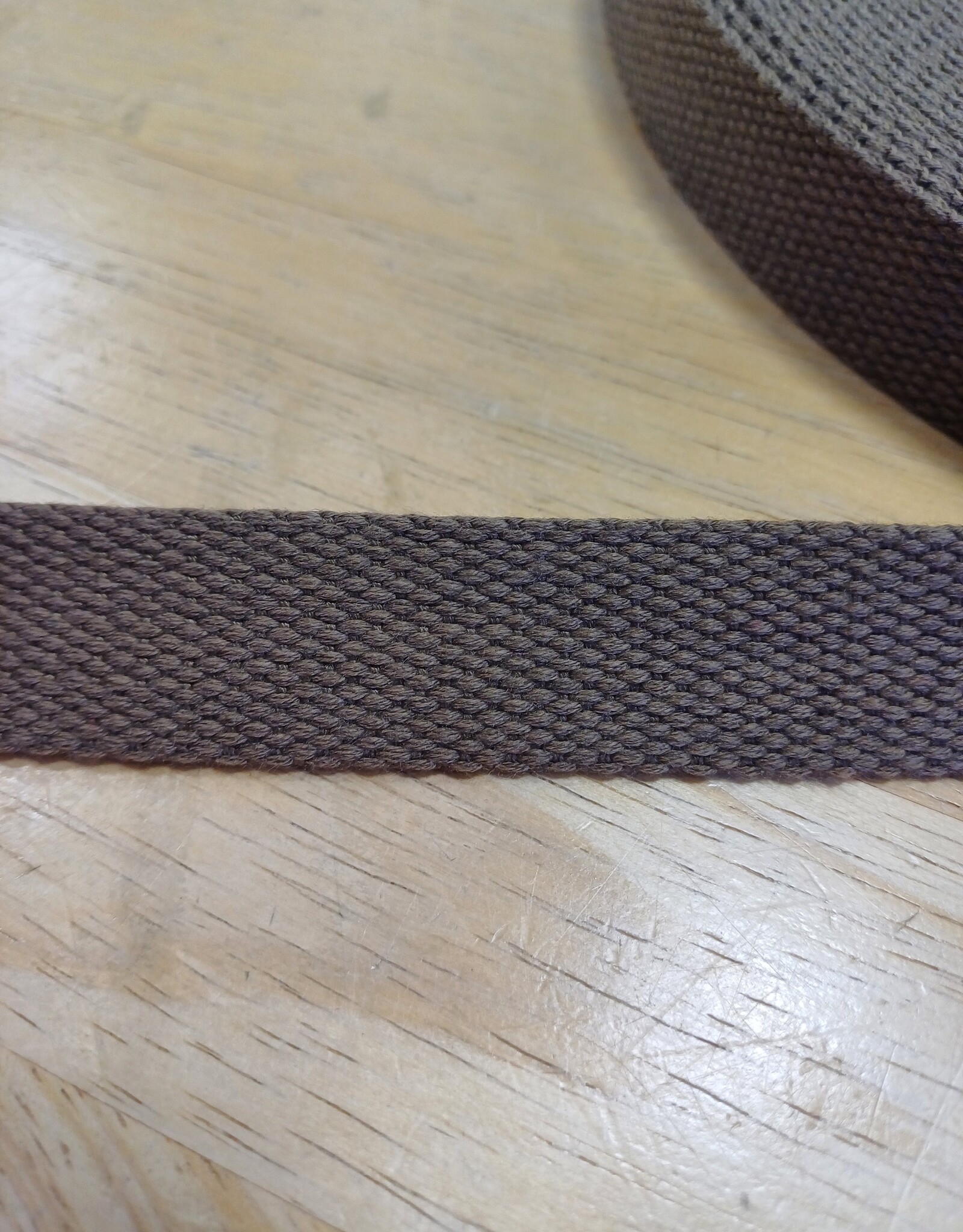 Tassenband  keperband 25mm bruin