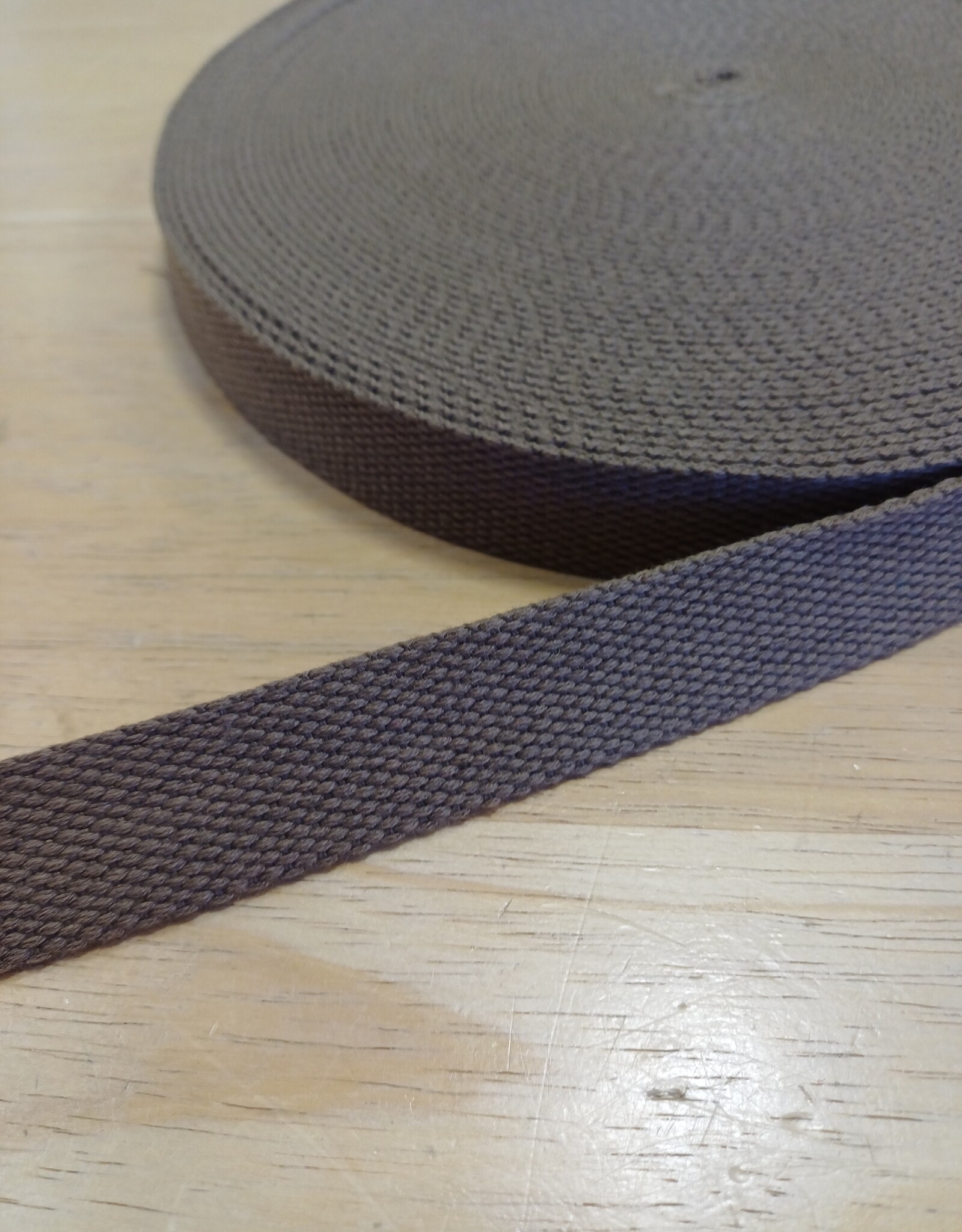 Tassenband  keperband 25mm bruin