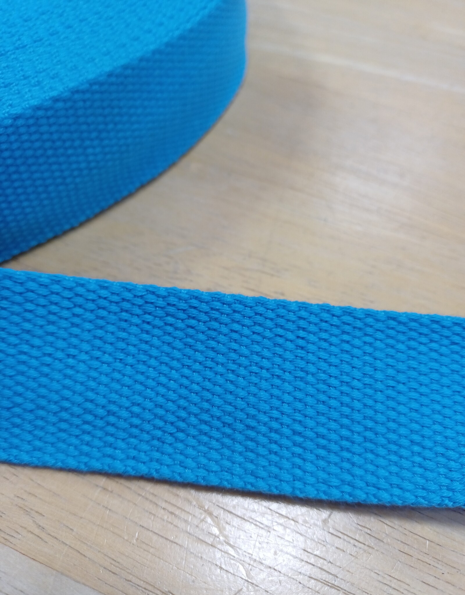 Tassenband keperband 38mm aqua