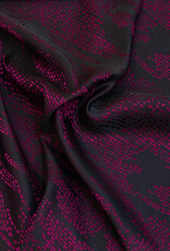 Hilco Dubbelzijdige jacquard satijn Sofie zwart fuchsia