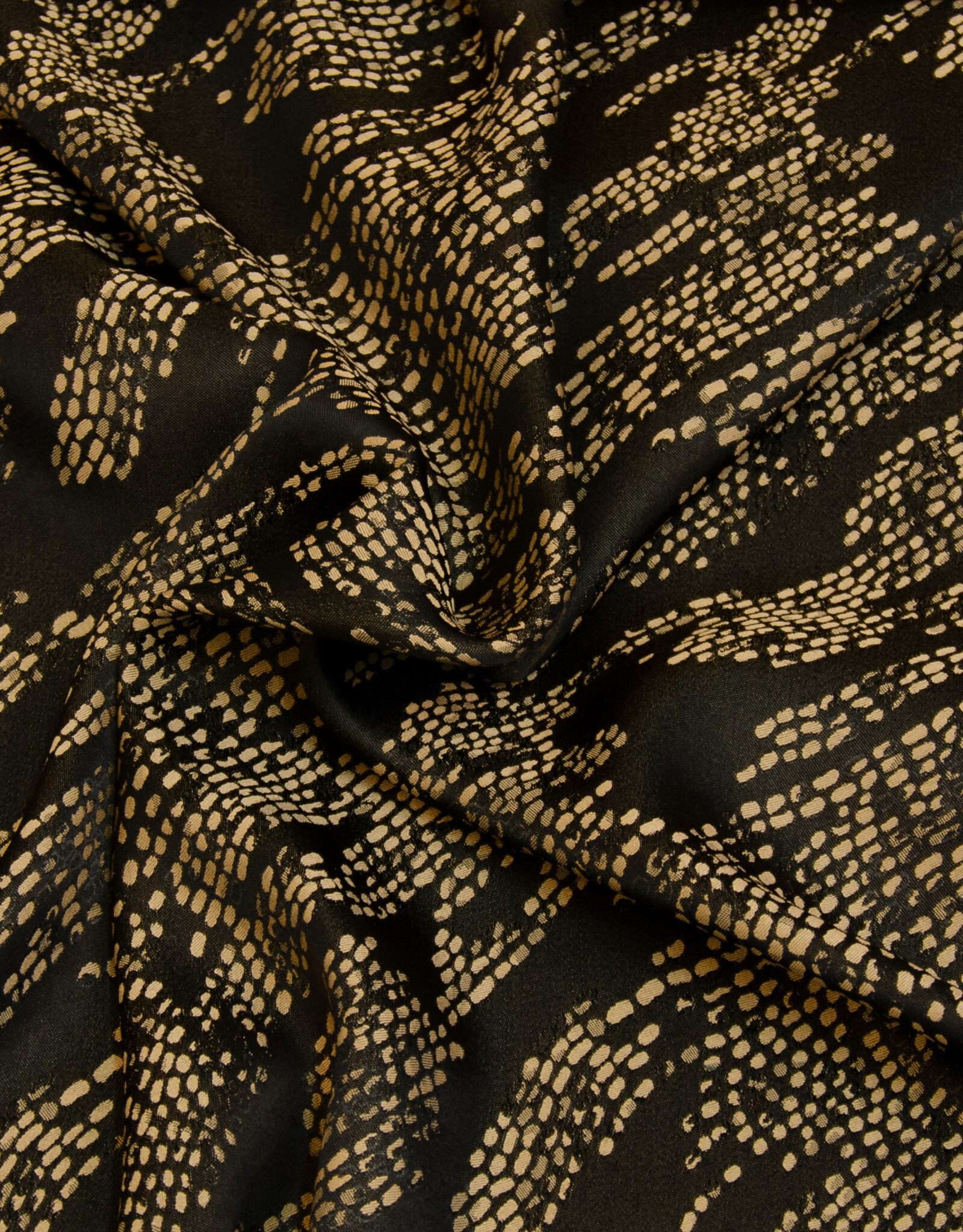 Dubbelzijdige jacquard satijn Sofie zwart beige