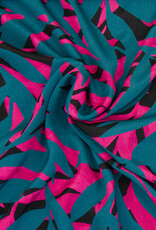 Viscose  Elodie petrol fuchsia