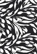 Viscose crepe abstract zwart wit Viscose crepe abstract zwart wit