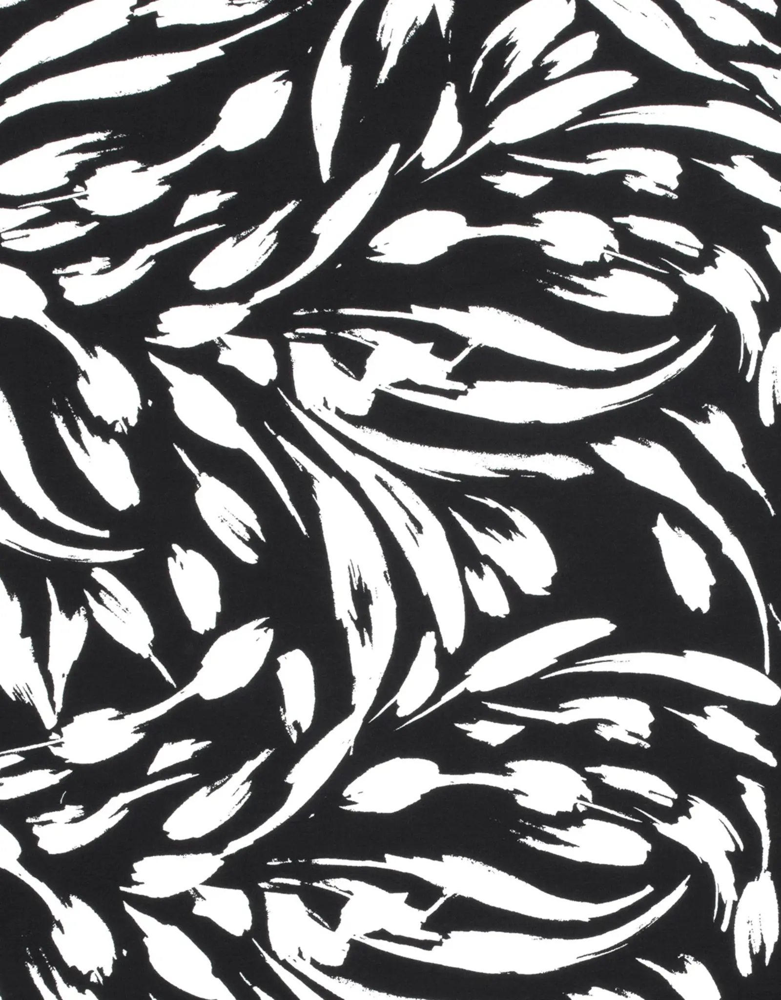 Viscose crepe abstract zwart wit