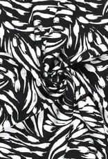 Viscose crepe abstract zwart wit Viscose crepe abstract zwart wit