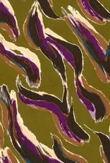 Viscose abstracte vegen kaki groen Viscose abstracte vegen kaki groen