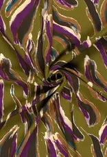 Viscose abstracte vegen kaki groen Viscose abstracte vegen kaki groen