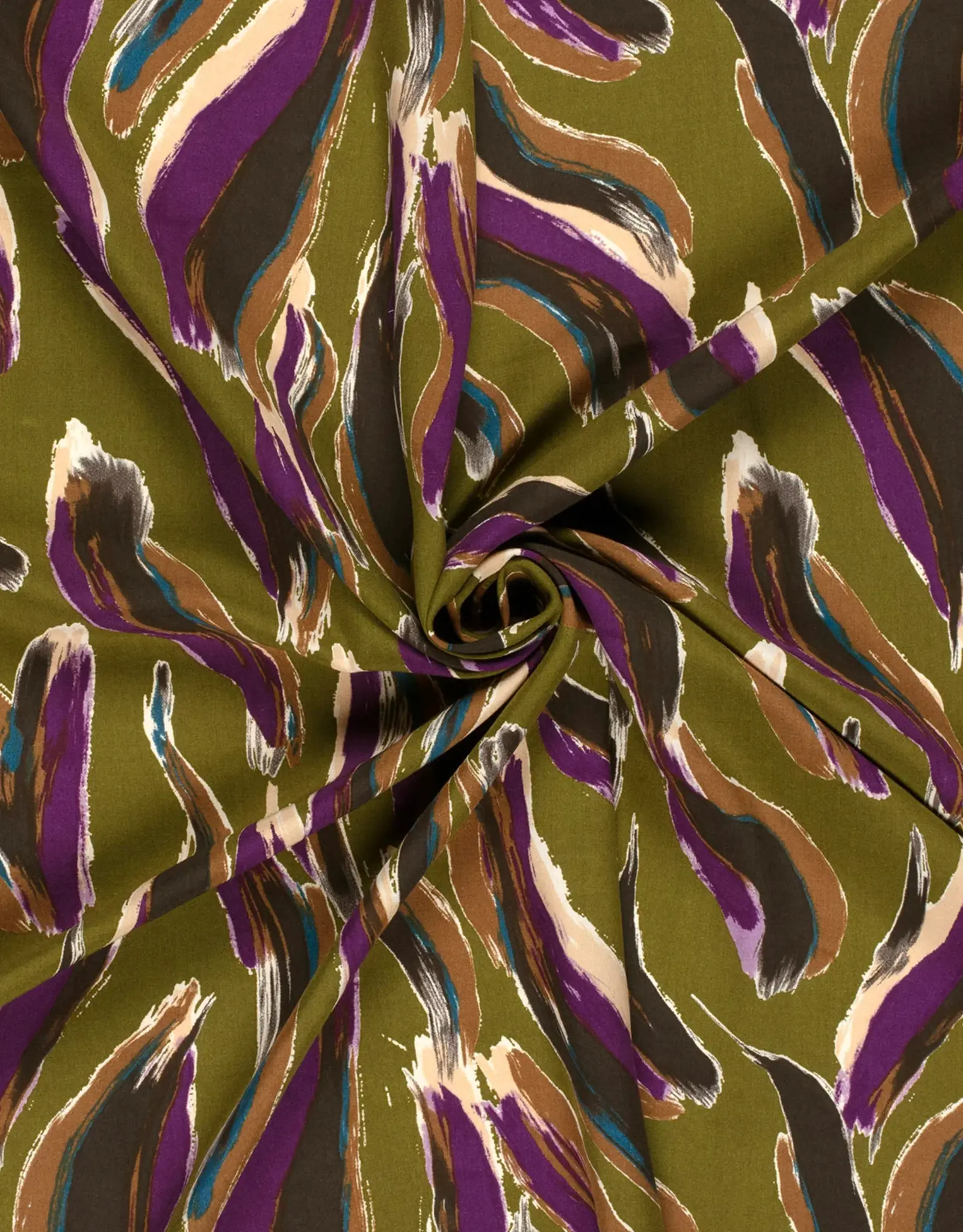 Viscose abstracte vegen kaki groen